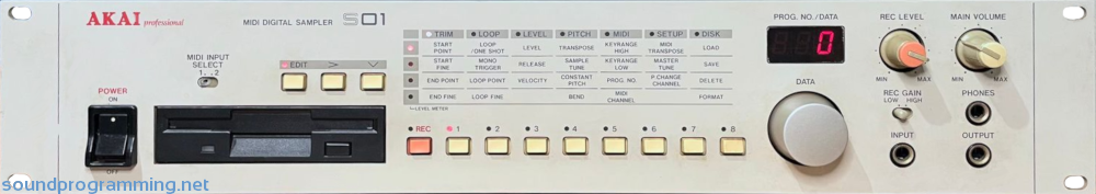 Akai S01 Front View Akai S01 Front Panel View