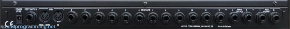 Alesis DM5 Drum Module Rear Panel View Alesis DM5 Drum Module Back View