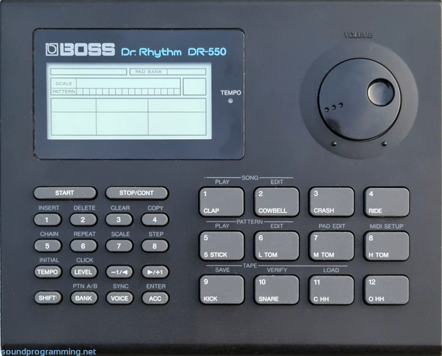 Boss DR-550 Front Panel Roland Boss DR-550 Front Panel View