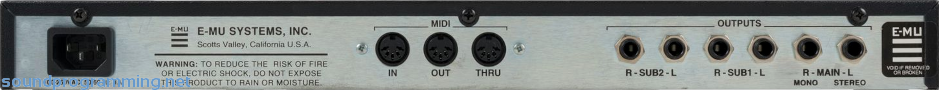 E-Mu Orbit 9090 v2 Back E-Mu Orbit 9090 v2 Back Panel View