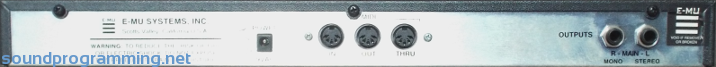 E-Mu Proteus FX Back E-Mu Proteus FX Back