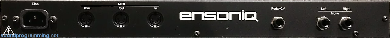 Ensoniq SQ-R Rear View Ensoniq SQ-R Back View