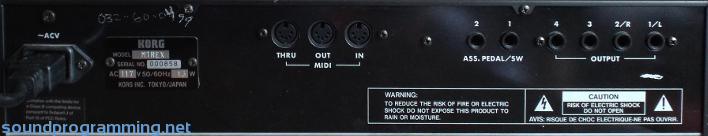 Korg M1R EX Back Korg M1R EX Back