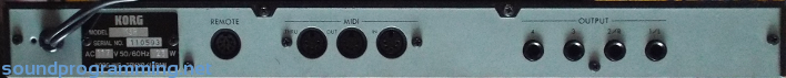 Korg M3R Back Korg M3R Back