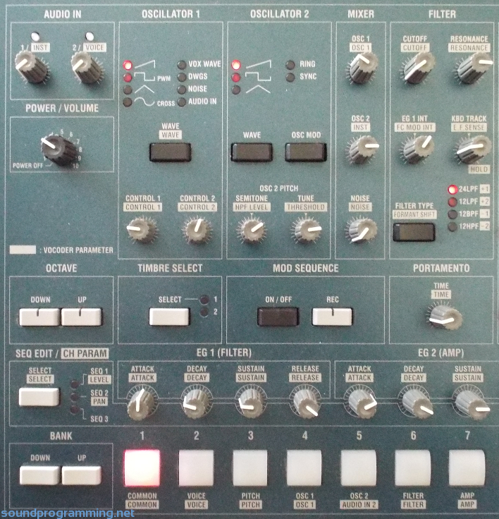 Korg MS2000 Panel Left Side Korg MS2000 Panel Left Side