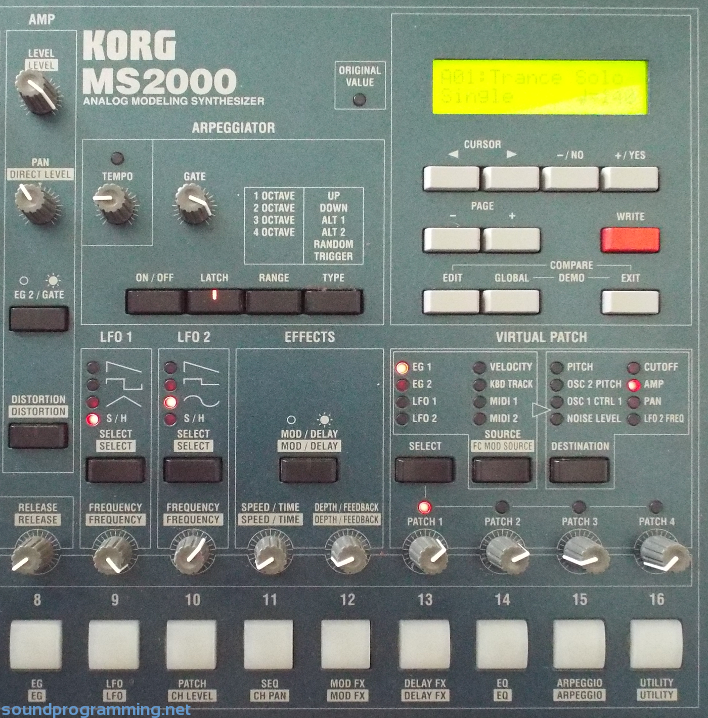 Korg MS2000 Panel Right Side Korg MS2000 Panel Right Side