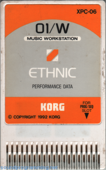 Korg 01/W XPC-806 Ethnic Card Korg 01/W XPC-806 Ethnic Card