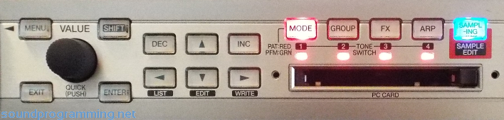 Roland Fantom XR Panel Right Side Controls Roland Fantom XR Panel Right Side Controls