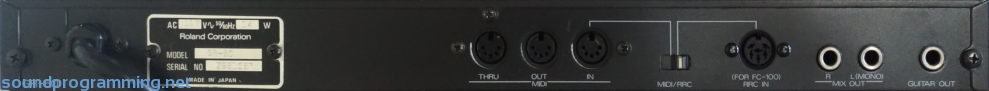 Roland GR-50 Rear View Roland GR-50 Rear View