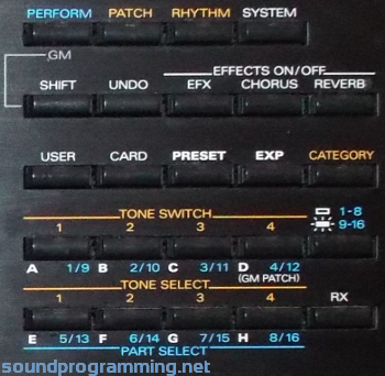 Roland JV-2080 Panel - Right Side Roland JV-2080 Panel - Right Side
