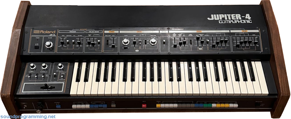 Roland Jupiter-4 Top View Roland Jupiter 4 Front View