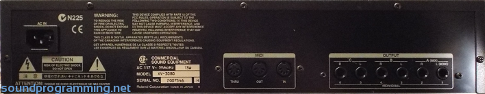 Roland XV-3080 Back Roland XV-3080 Back