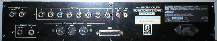 Akai S3000XL Back Akai S3000XL Back