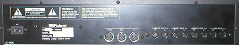 Roland JD-990 Back Roland JD-990 Back