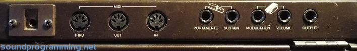 Yamaha DX7 Rear Connections Yamaha DX7 Rear Connections
