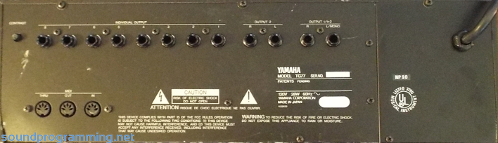 Yamaha TG77 Back Yamaha TG77 Back